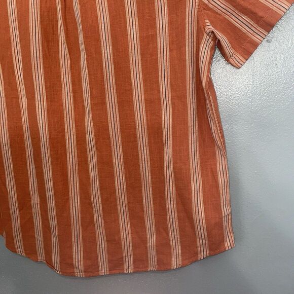 Lucky Brand Hawaiian Shirt Mens Size XL Stripe Short Sleeve Collared Button Down - Picture 11 of 12